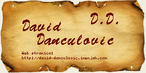 David Dančulović vizit kartica